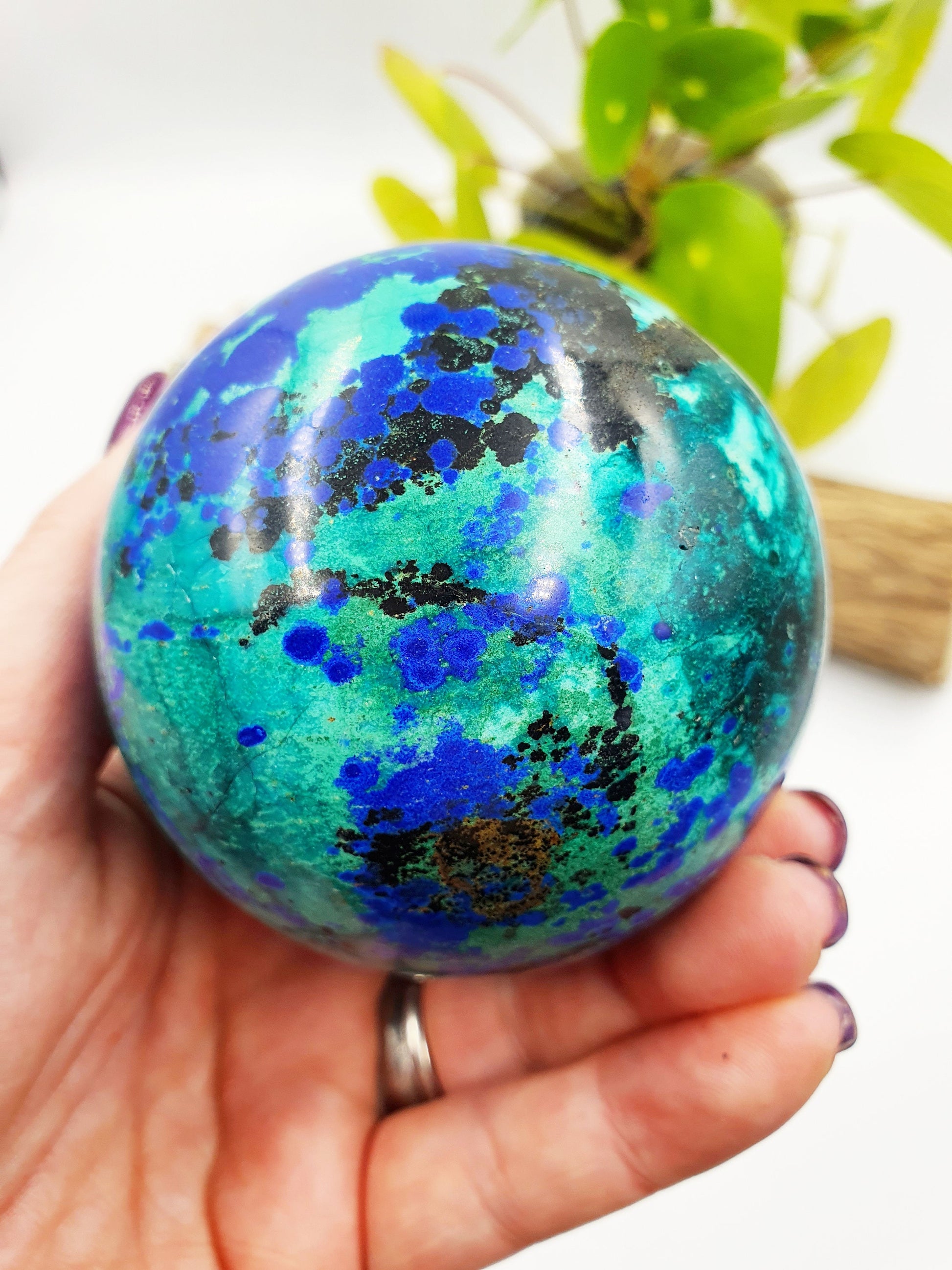 Azurite and Chrysocolla Sphere