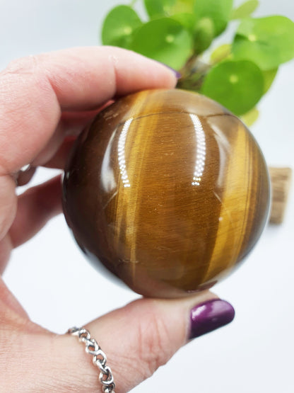 High Grade Flashy Yellow Tigers Eye Sphere