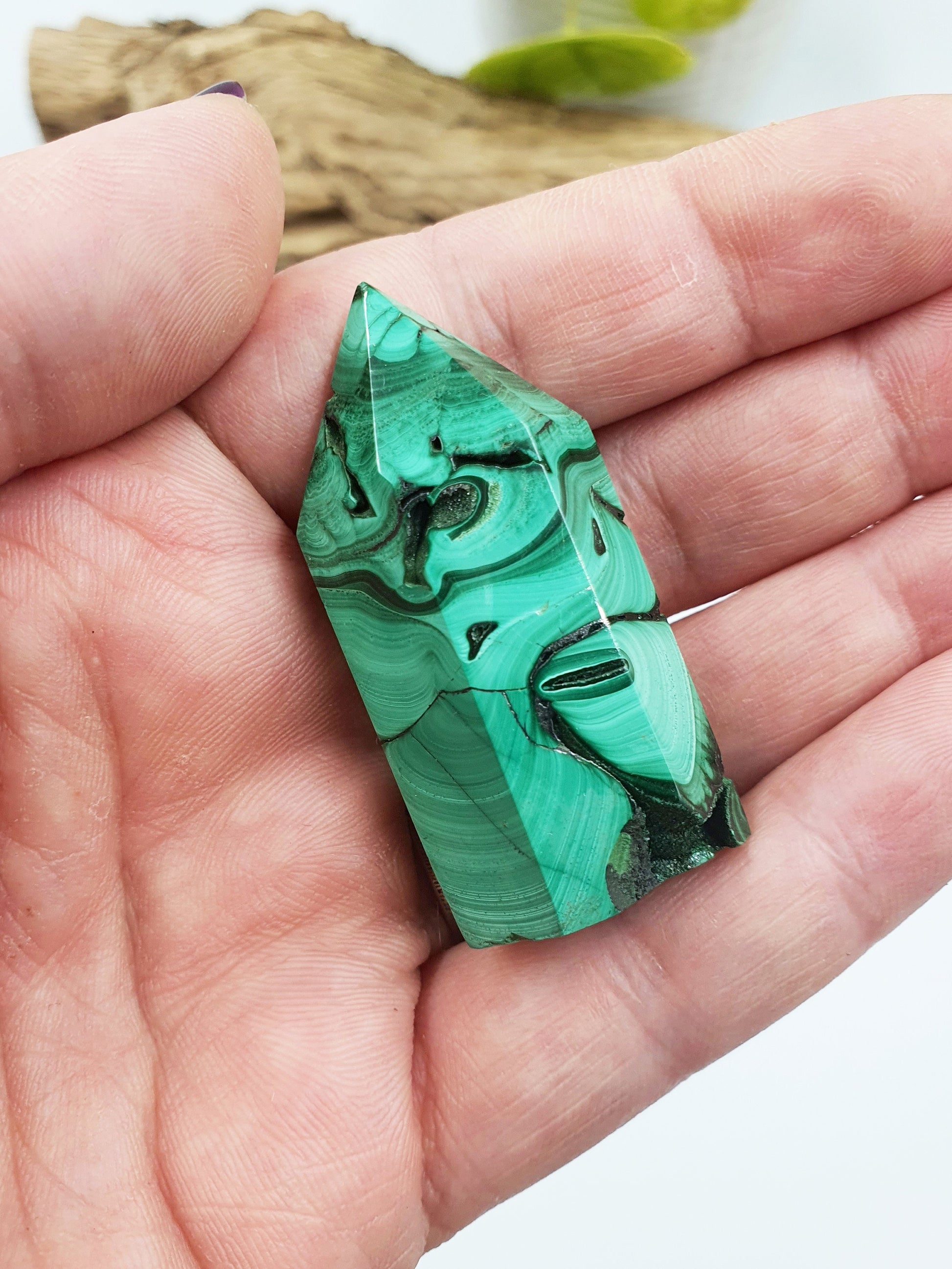 Natural Mini Malachite Point (A Grade)