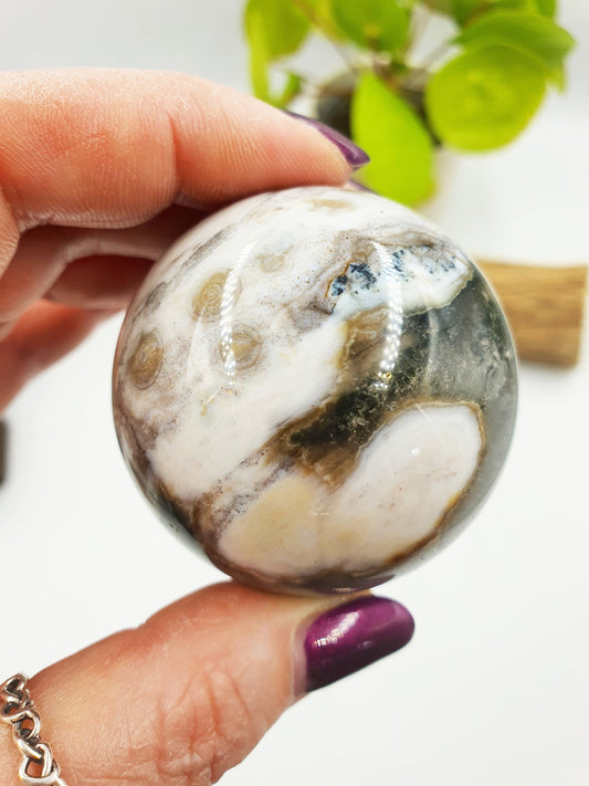 Rare 8th Vein Ocean Jasper Sphere