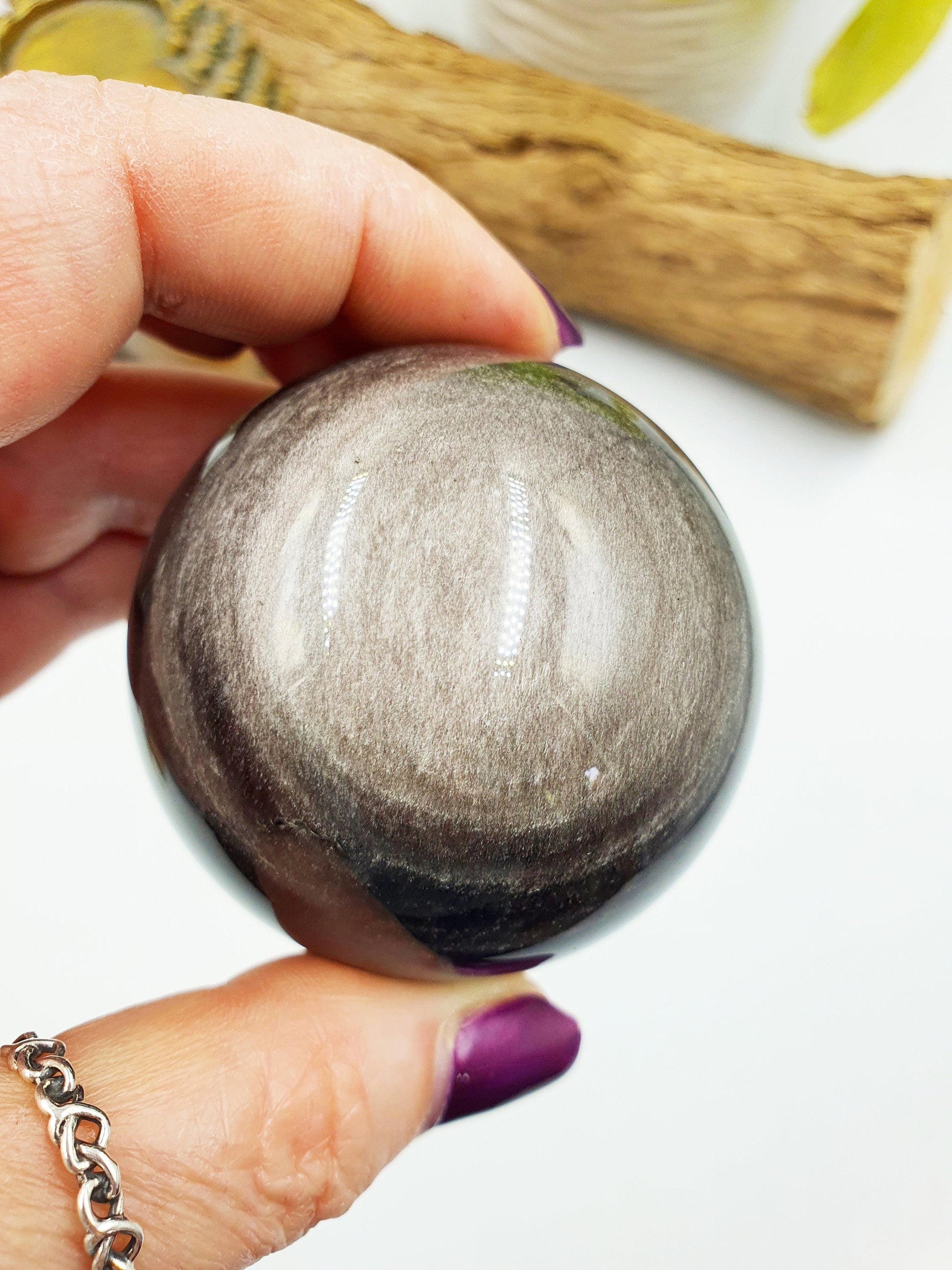 Silver Sheen Obsidian Sphere