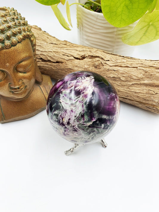 Feather Fluorite Sphere