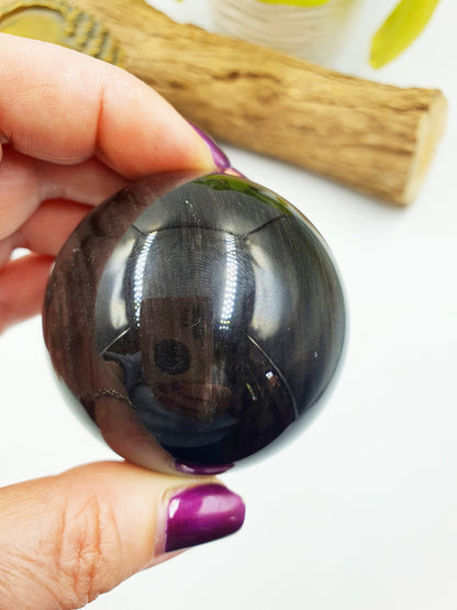 Silver Sheen Obsidian Sphere