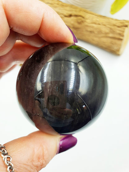 Silver Sheen Obsidian Sphere