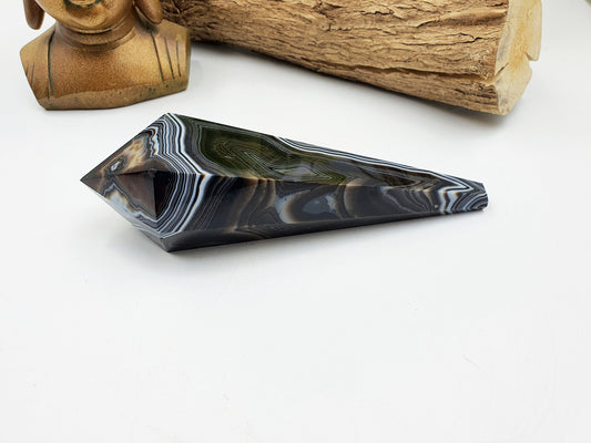 Large Black Banded Agate Sceptre