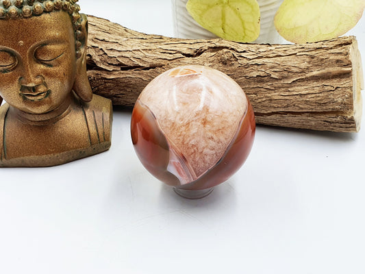 Large Carnelian Drusy Sphere