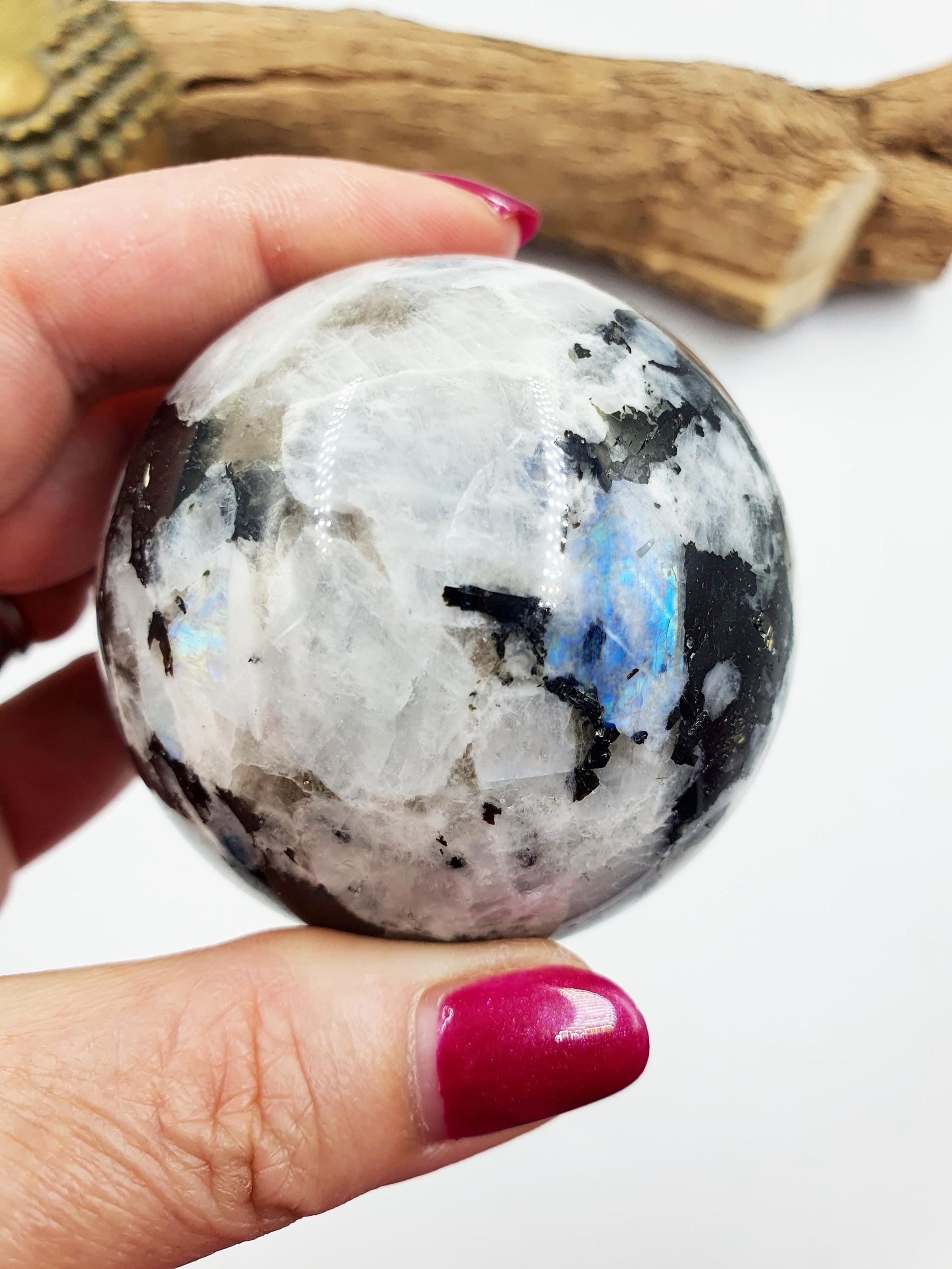 Flashy Rainbow Moonstone Sphere