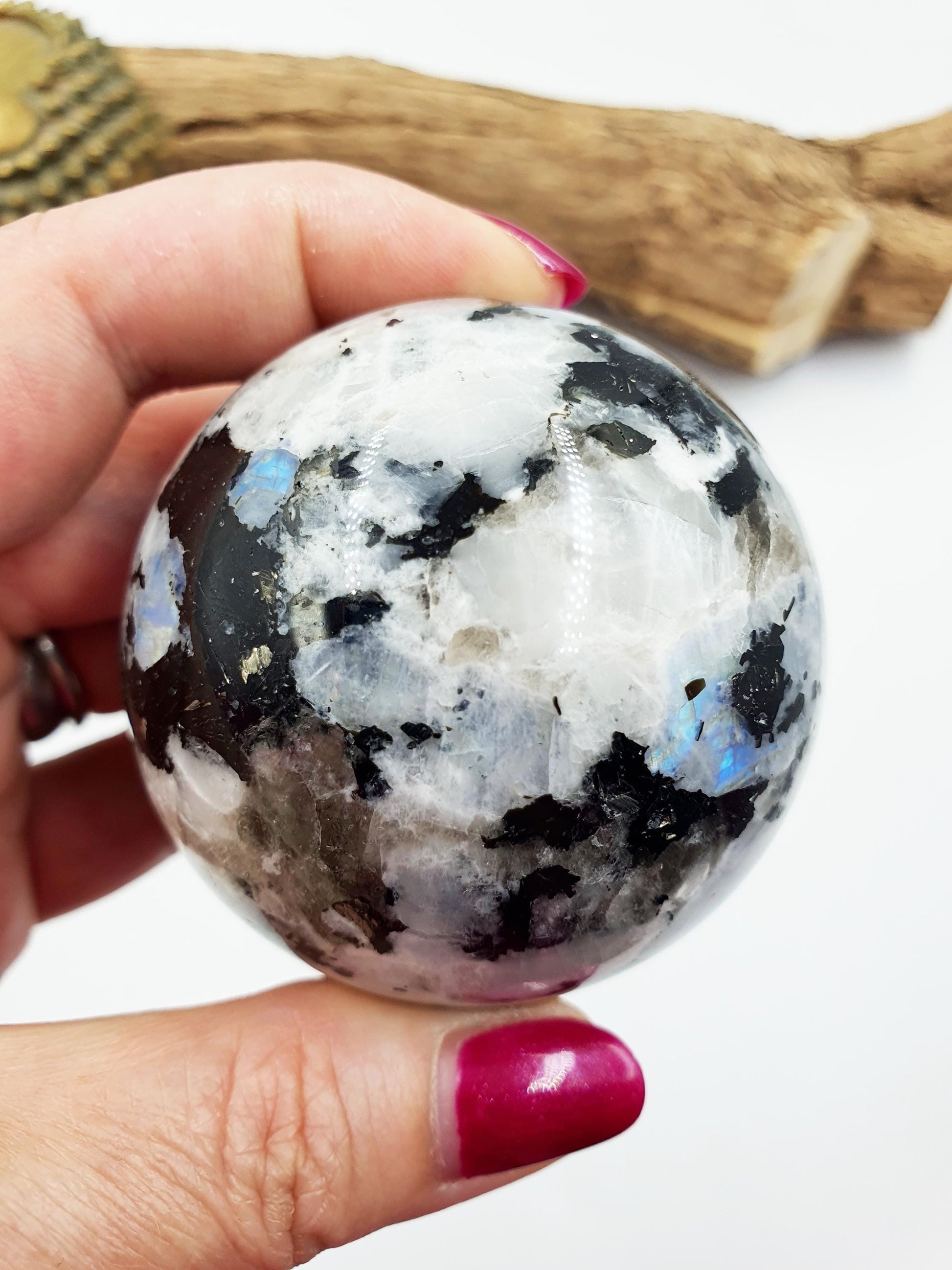 Flashy Rainbow Moonstone Sphere