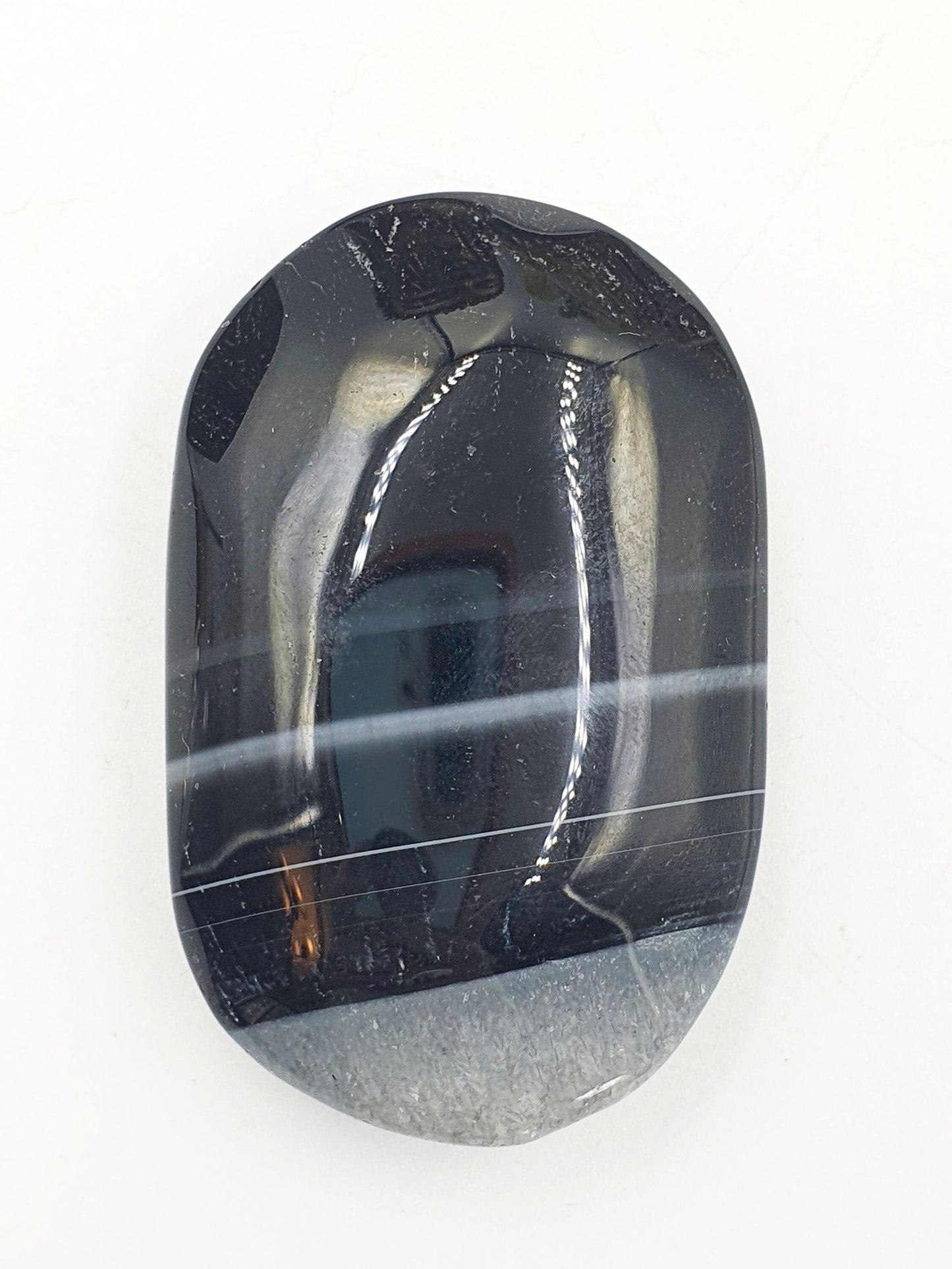 Large Black Banded Agate Drusy Palm