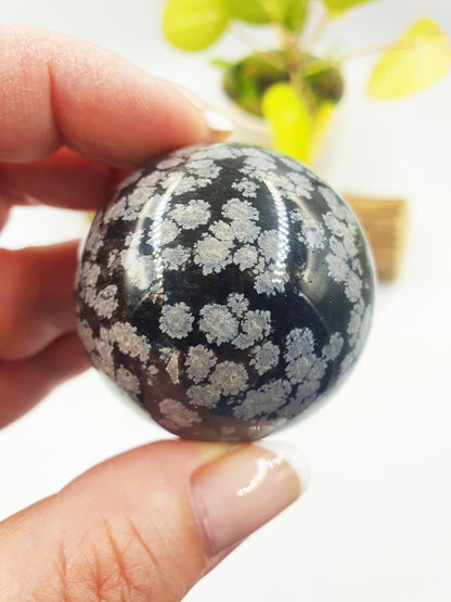 Snowflake Obsidian Sphere