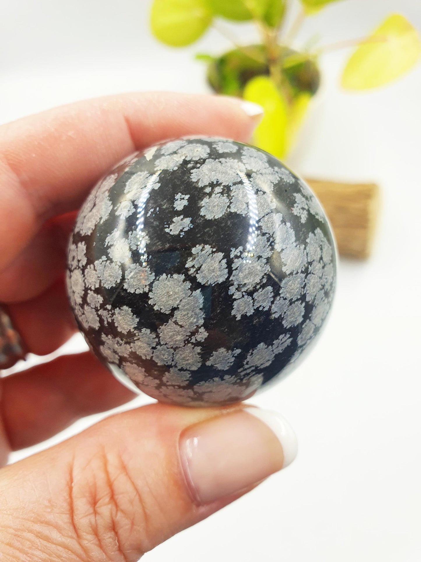 Snowflake Obsidian Sphere