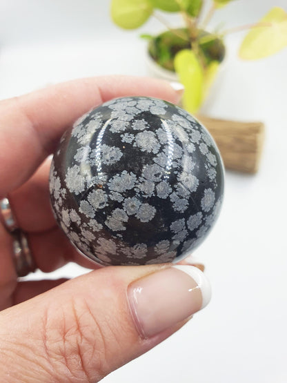 Snowflake Obsidian Sphere