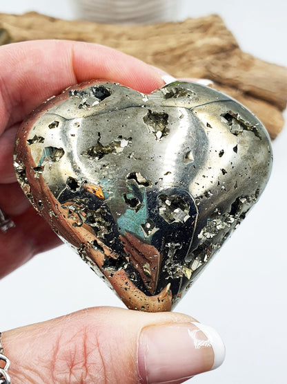 Large Pyrite Cluster Puff Heart