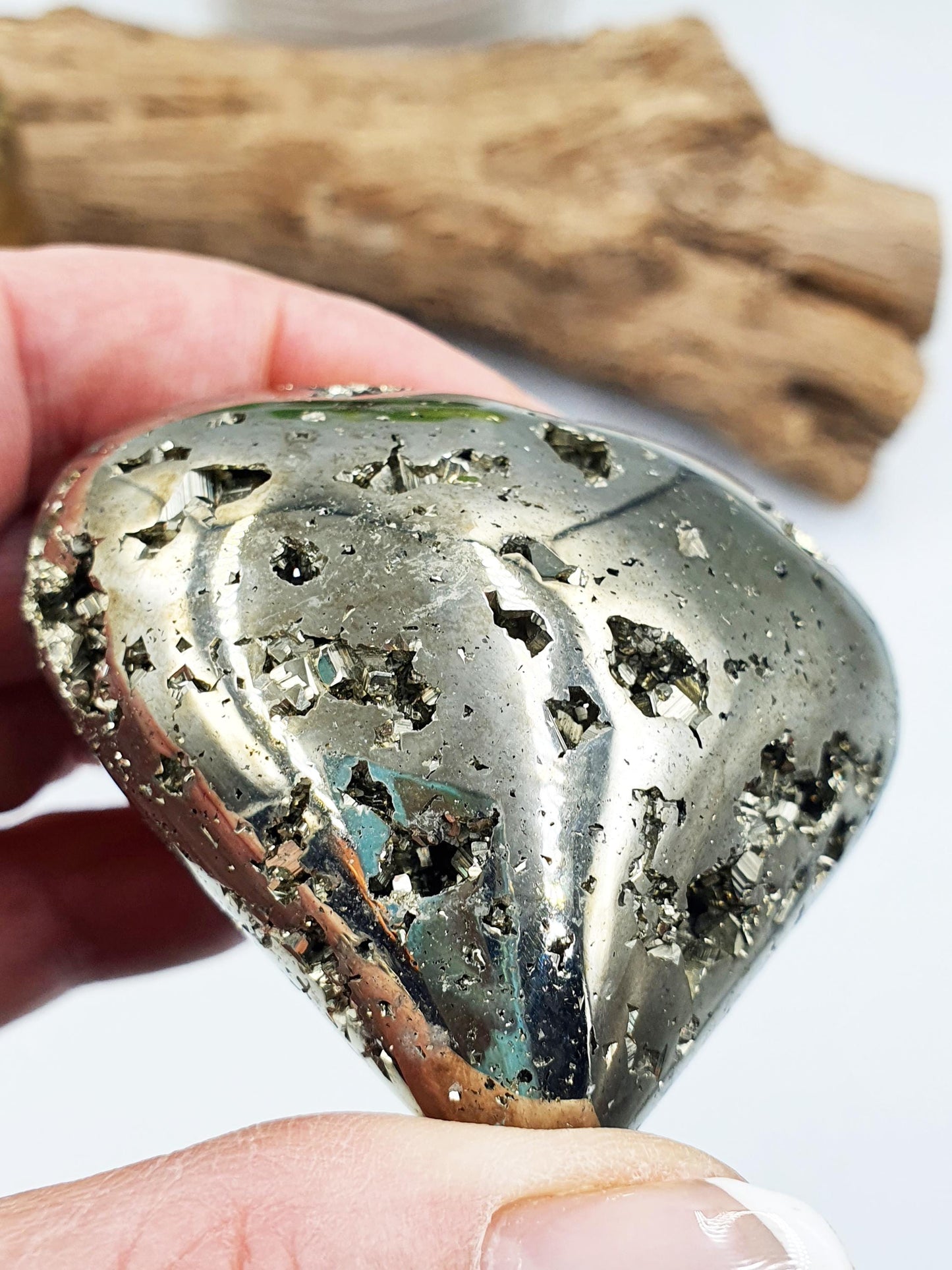 Large Pyrite Cluster Puff Heart