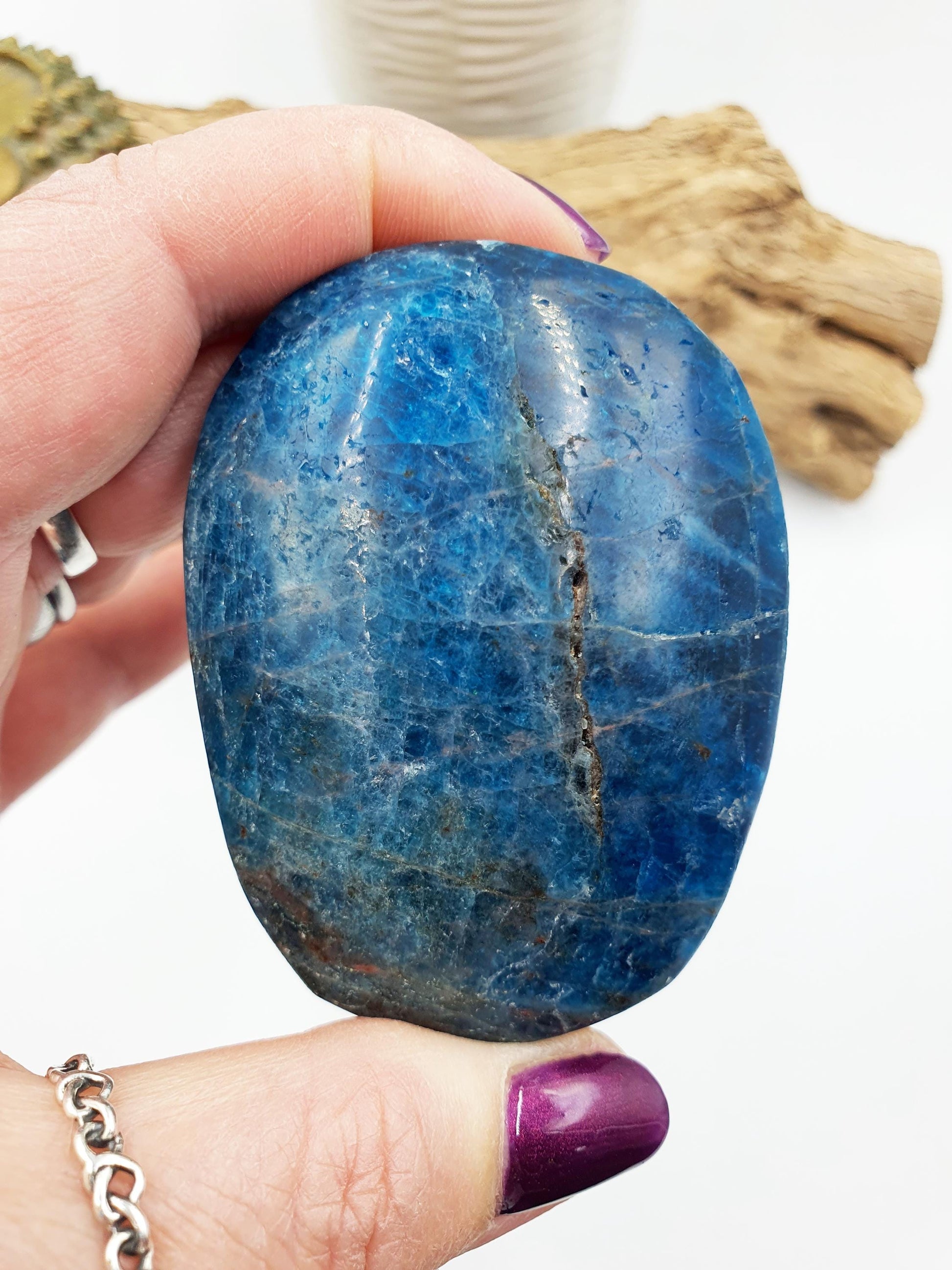 Large Blue Apatite Palm