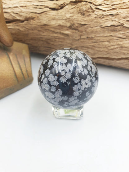 Snowflake Obsidian Sphere