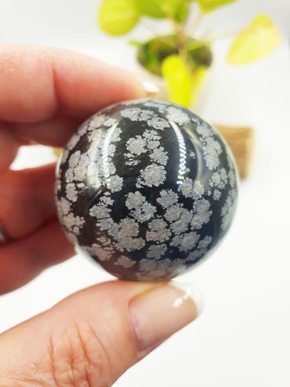 Snowflake Obsidian Sphere