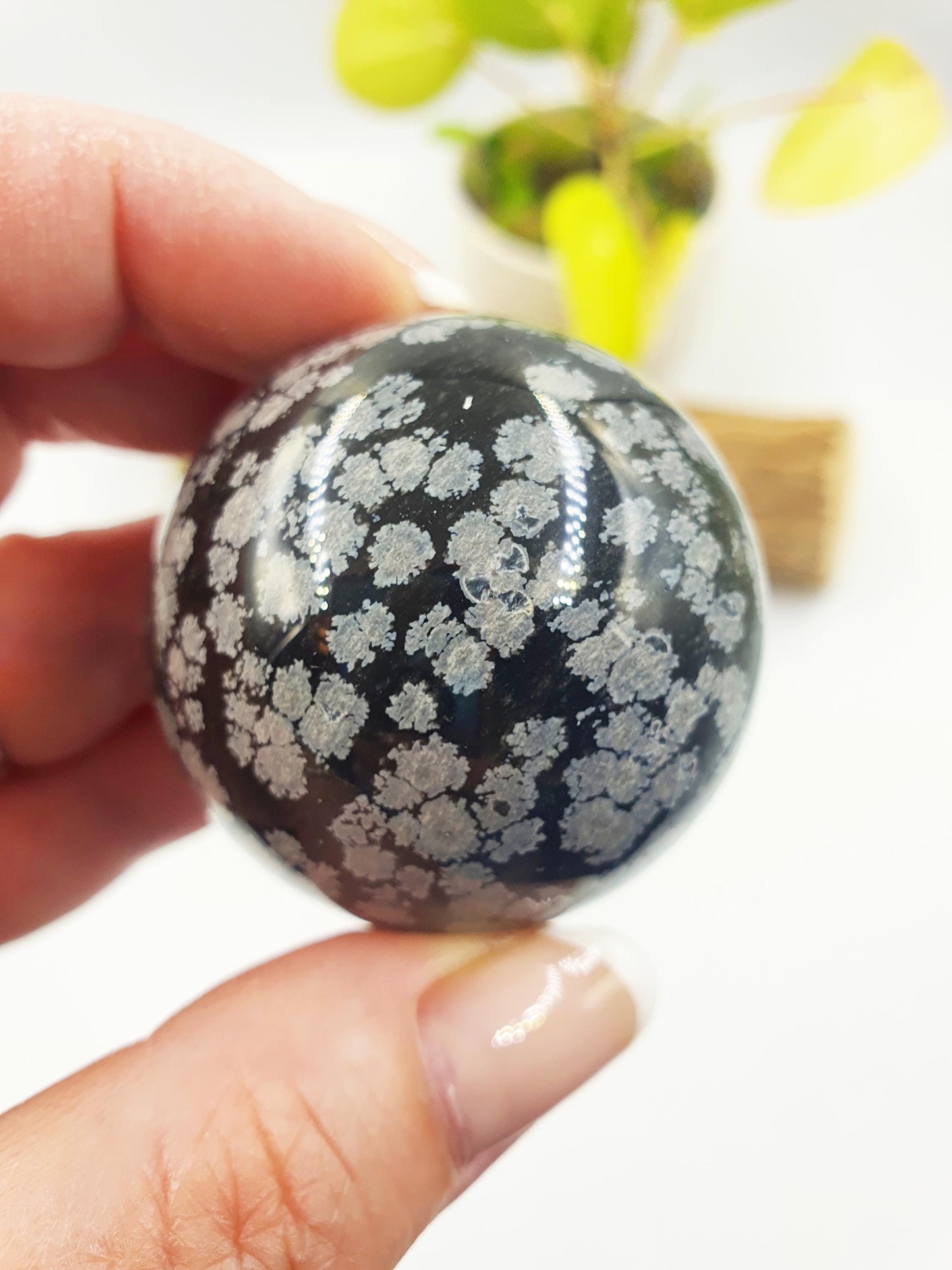 Snowflake Obsidian Sphere