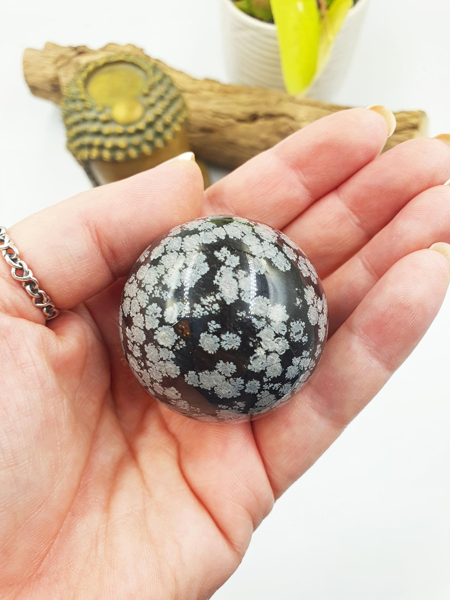 Snowflake Obsidian Sphere