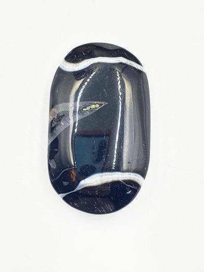 Large Black Banded Agate Drusy Palm