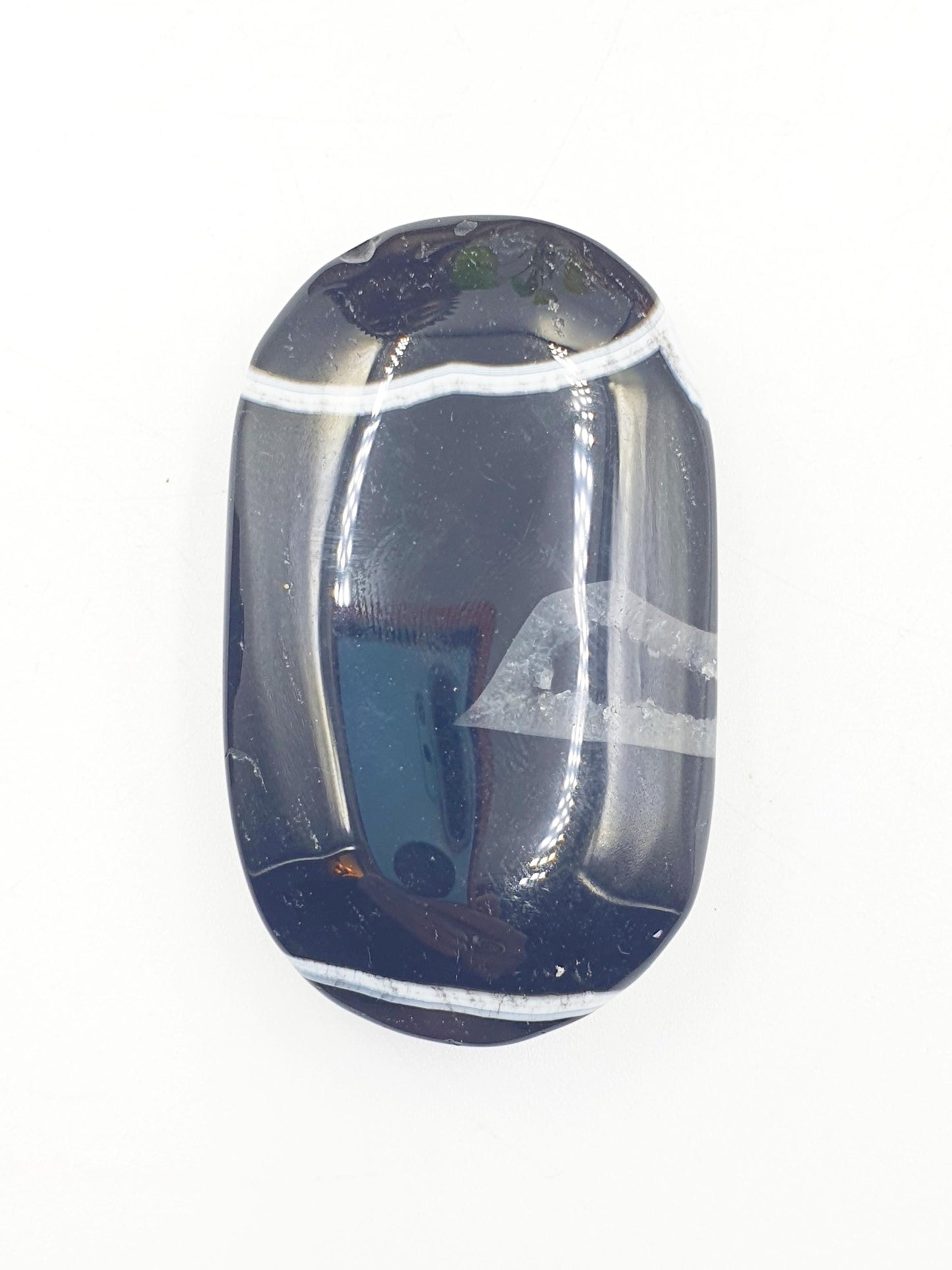 Large Black Banded Agate Drusy Palm