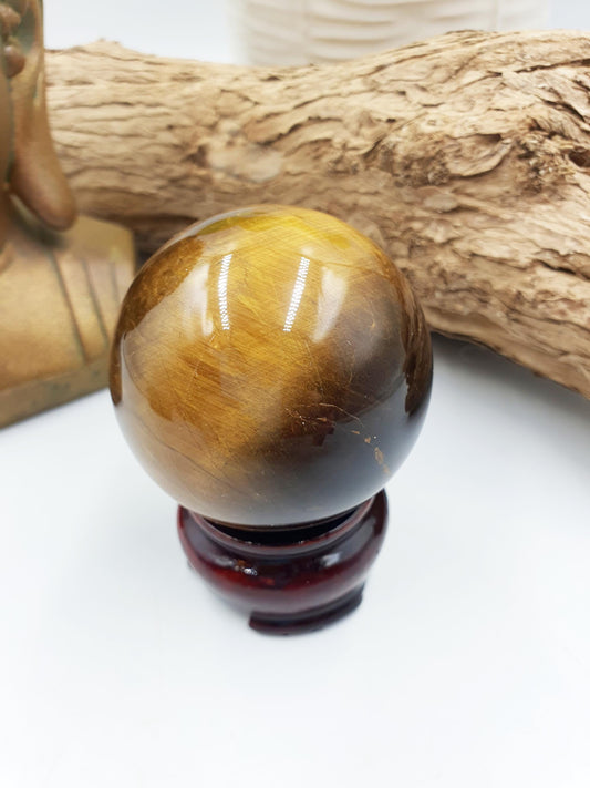 Flashy Yellow Tigers Eye Sphere