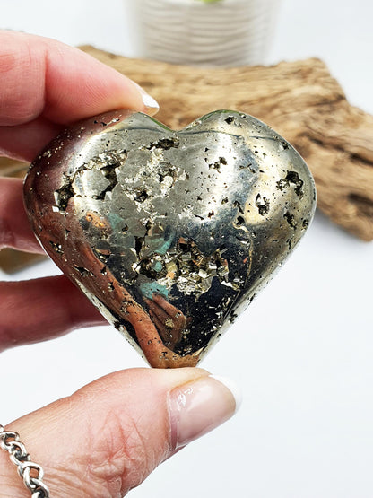 Large Pyrite Cluster Puff Heart