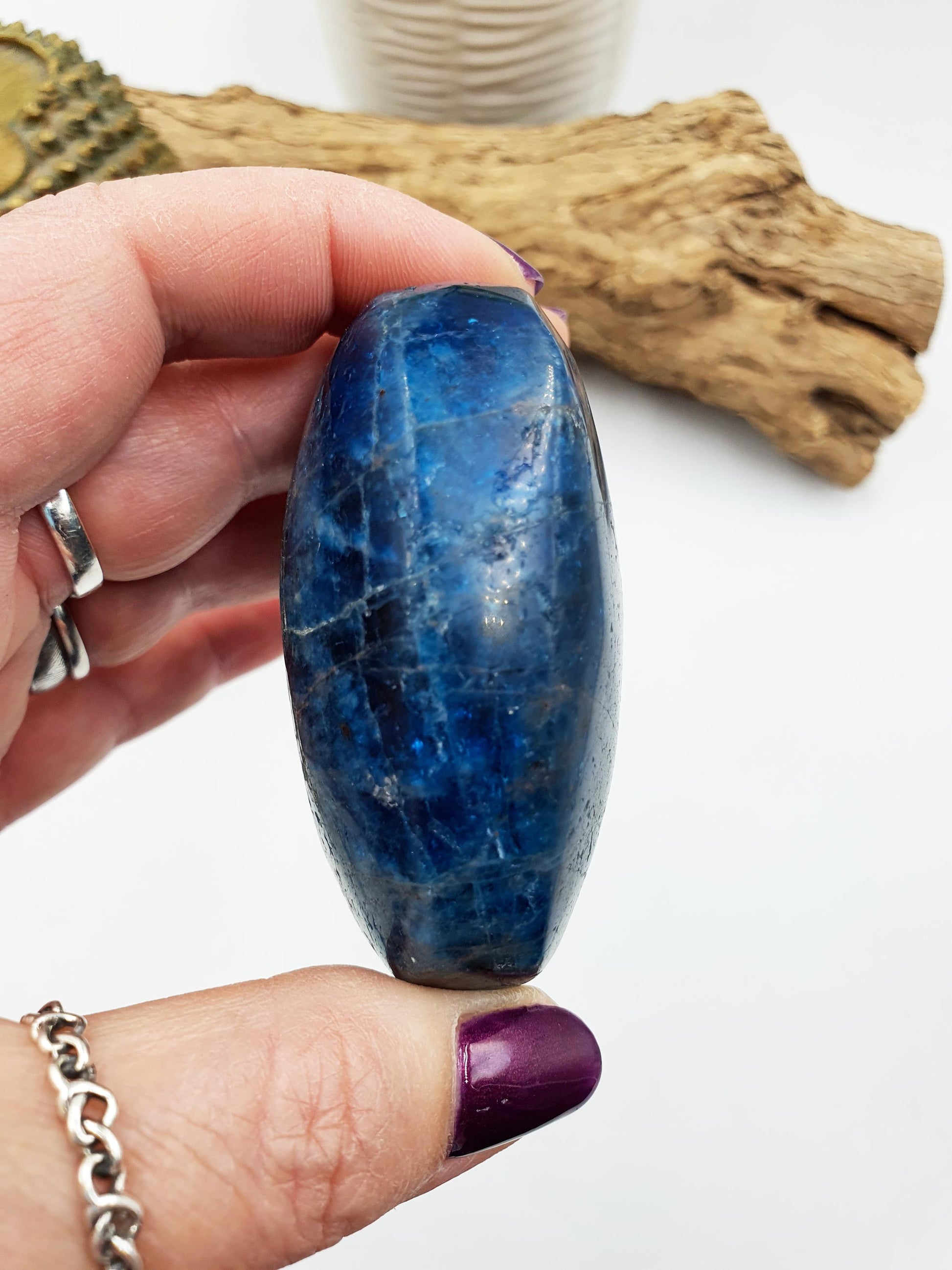 Large Blue Apatite Palm