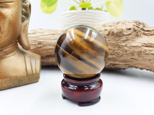 Flashy Yellow Tigers Eye Sphere