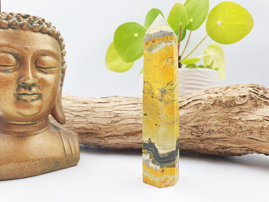 Bumblebee Jasper Tower / Bumblebee Jasper Point / Bumblebee Jasper Obelisk / Bumblebee Jasper Crystal Healing Tower - 155g