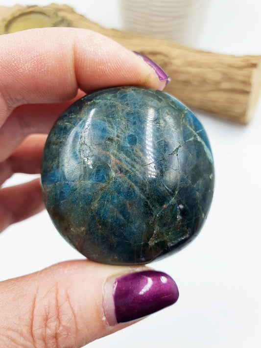 Flashy Blue Apatite Palm