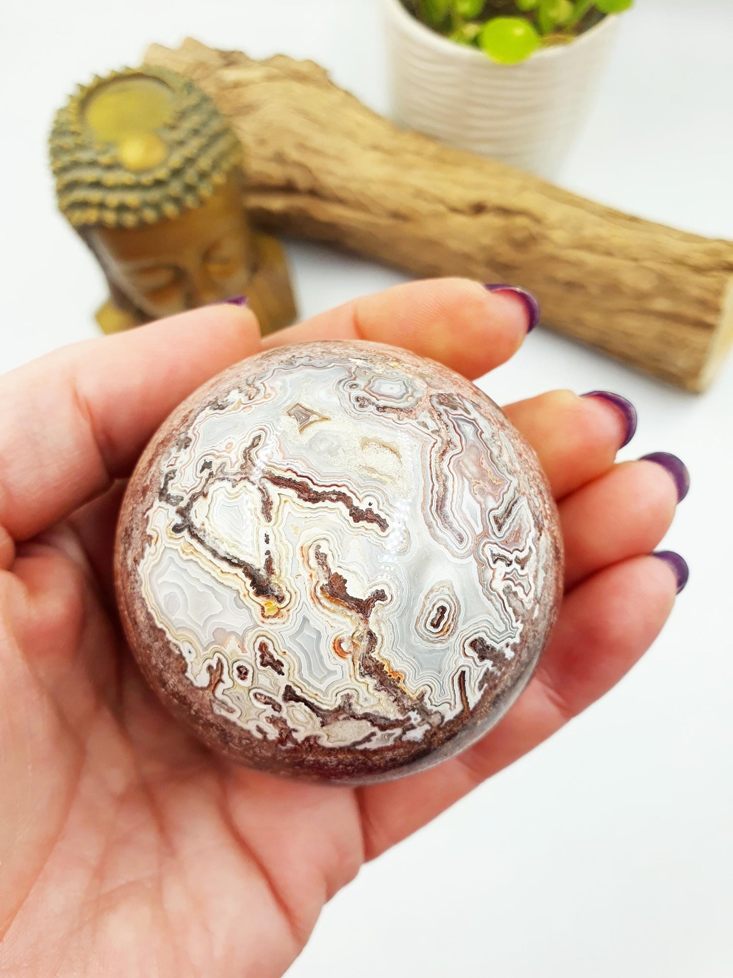 Mexican Crazy Lace Agate Sphere