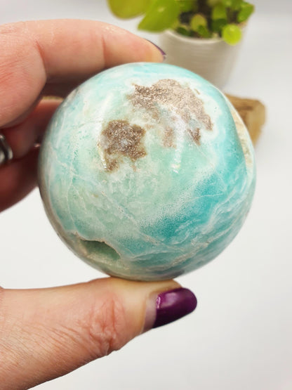 Blue Aragonite Sphere