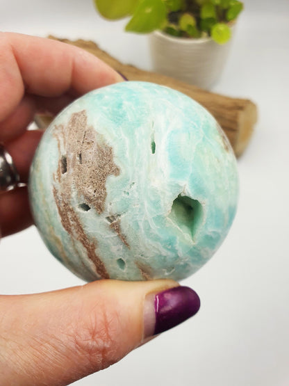 Blue Aragonite Sphere