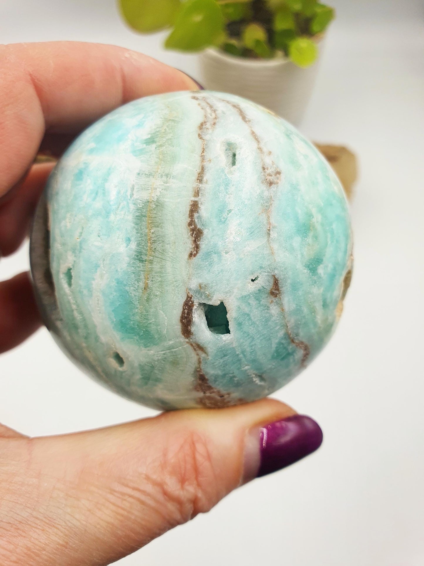 Blue Aragonite Sphere