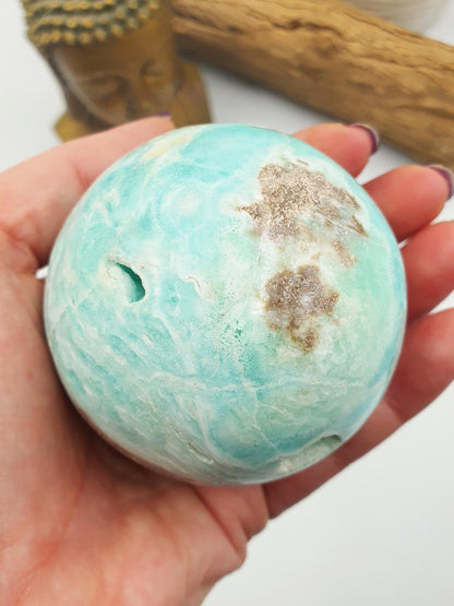 Blue Aragonite Sphere