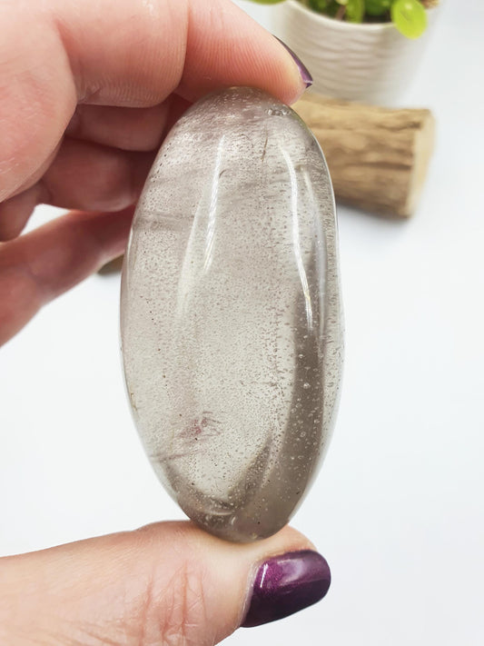 Large Clear Quartz Palm with shimmering inclusions