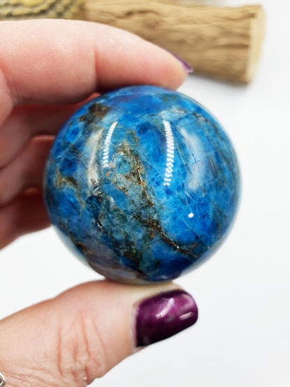 Flashy Blue Apatite Sphere