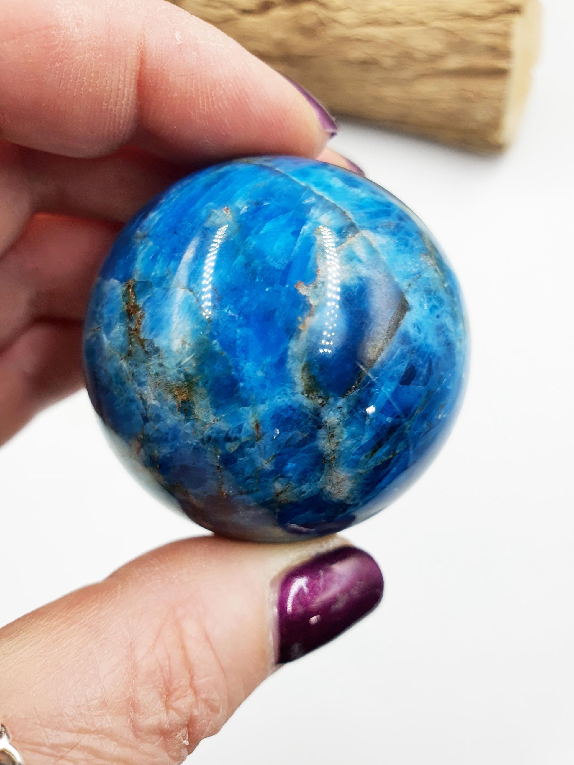 Flashy Blue Apatite Sphere