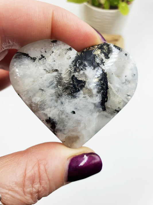 Rainbow Moonstone Puff Heart