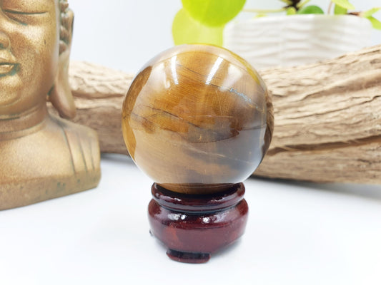 Flashy Yellow Tigers Eye Sphere