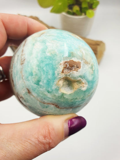 Blue Aragonite Sphere