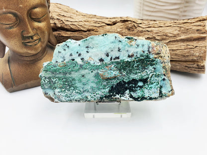 Chrysocolla & Malachite Specimens / Druzy Coated Chrysocolla and Malachite Raw Crystal / Raw Chrysocolla / Raw Malachite / Druzy Crystal