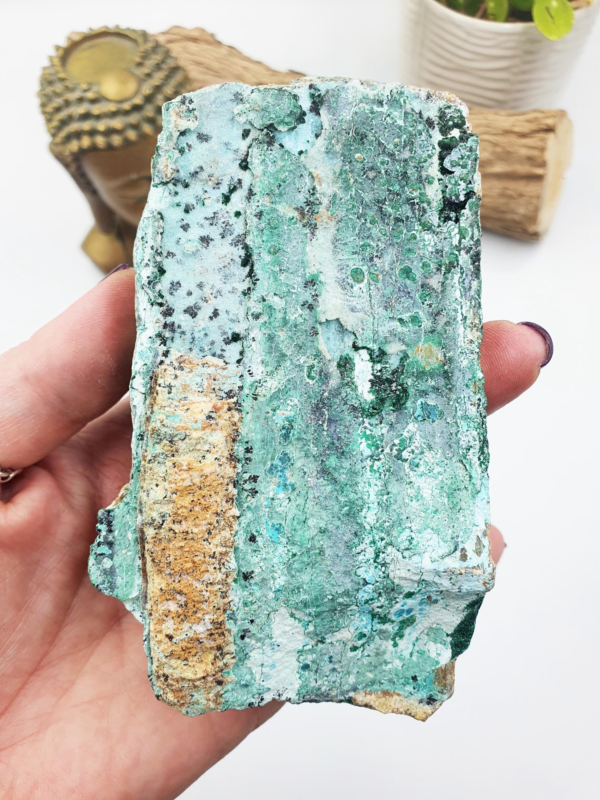 Chrysocolla & Malachite Specimens / Druzy Coated Chrysocolla and Malachite Raw Crystal / Raw Chrysocolla / Raw Malachite / Druzy Crystal