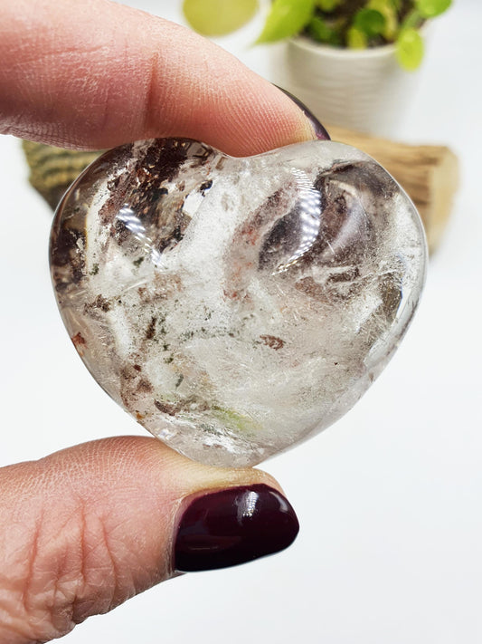 Garden Quartz (Lodolite) Puff Heart