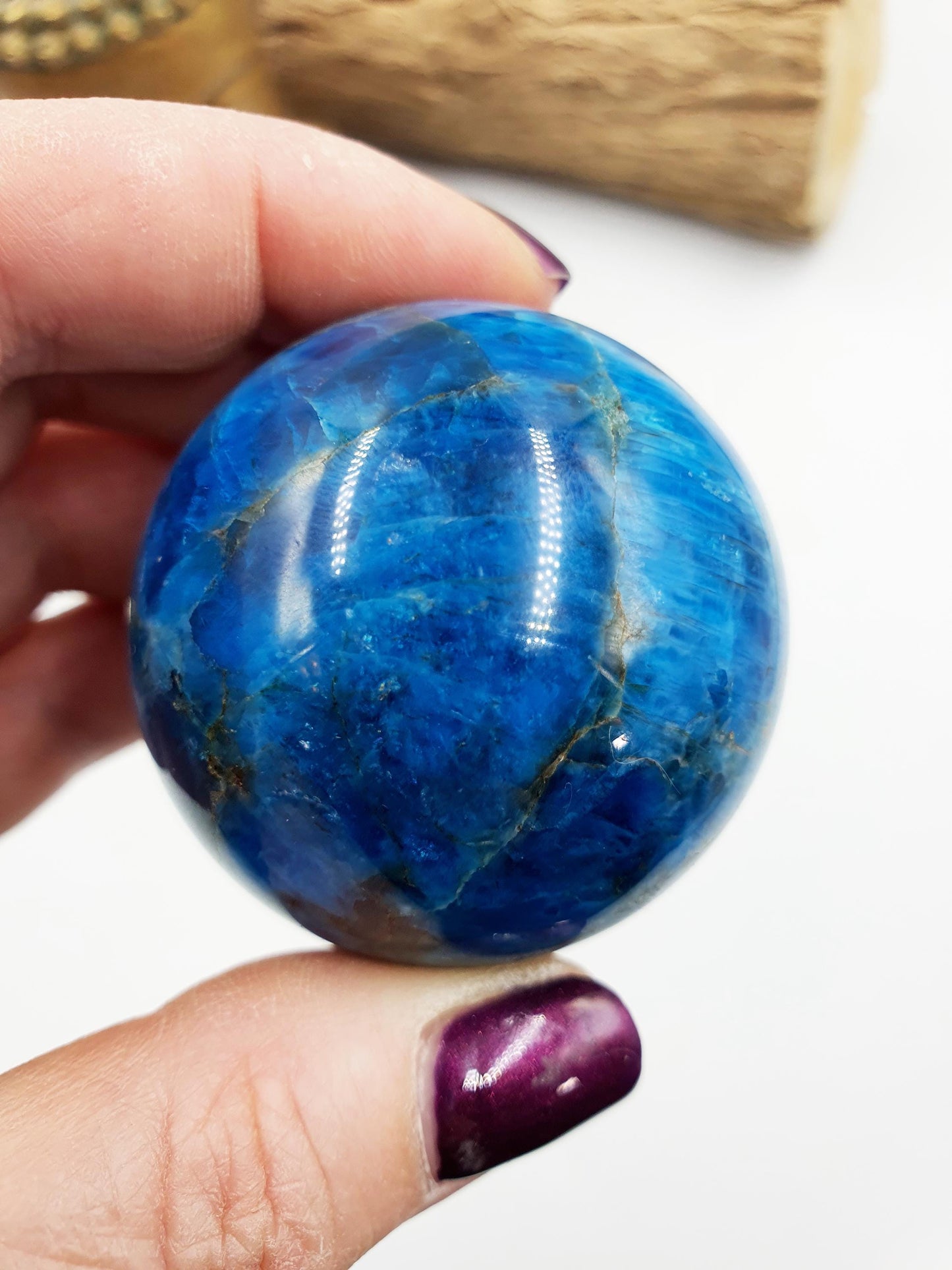 Flashy Blue Apatite Sphere