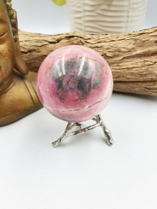 Pastel Pink Rhodonite Sphere