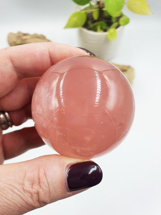 6 Star Flash Rose Quartz Sphere