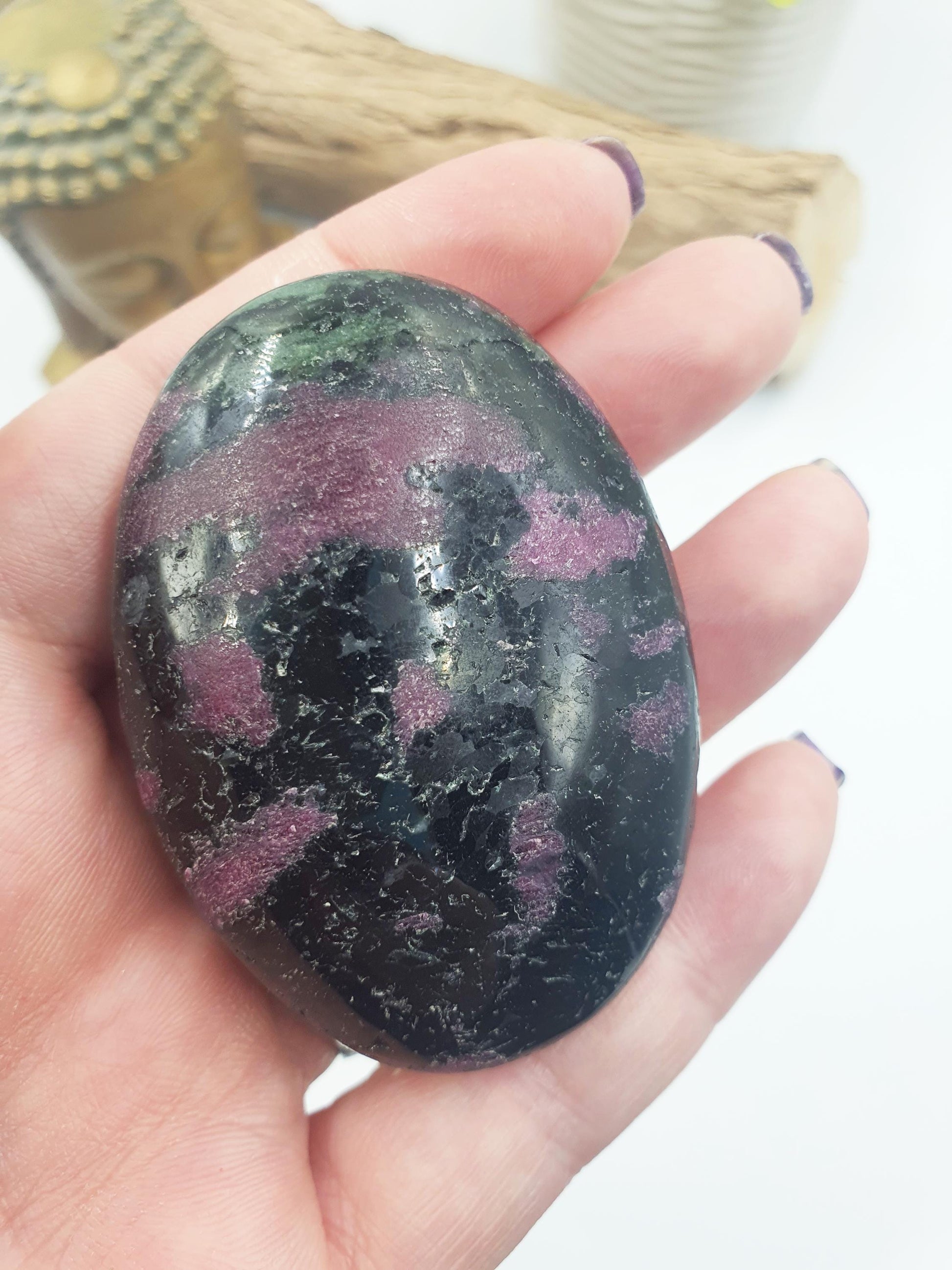 Unique Ruby in Zoisite Palm