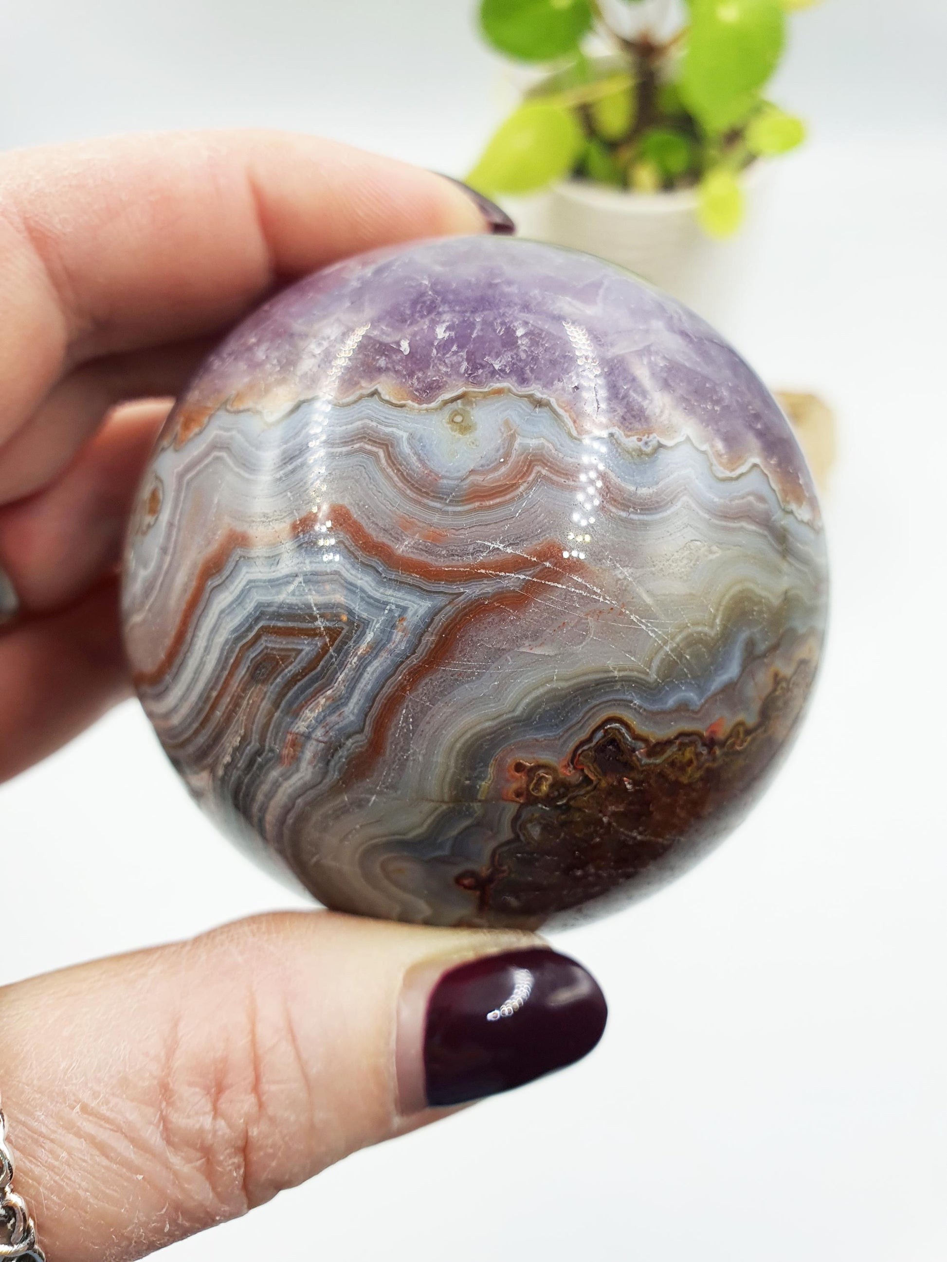 Amethyst Agate Sphere